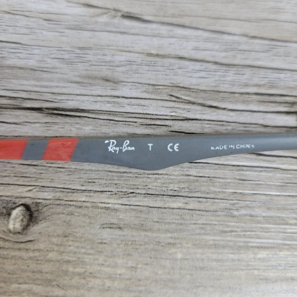 Ray-Ban Eyeglasses Frames RB 1030 4008 Gunmetal Gray Red Striped Kids 47-16-125
